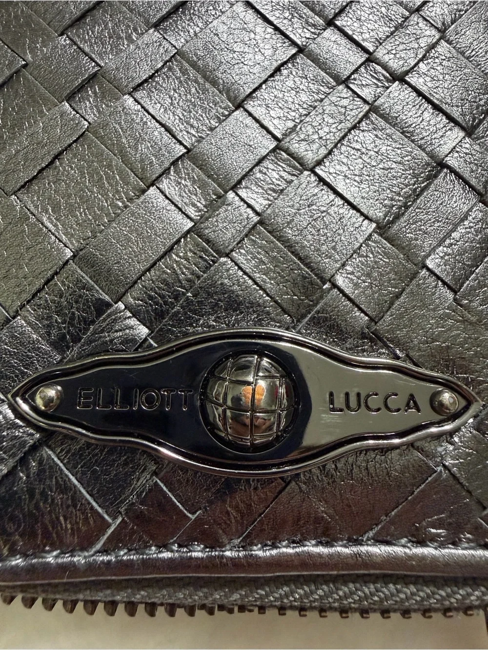 Elliott Lucca Metallic Woven Leather Wallet ✨